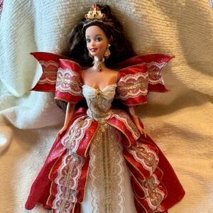 Barbie 1997 10th Anniversary Happy Holidays Hallmark keepsake 12 inch Doll.